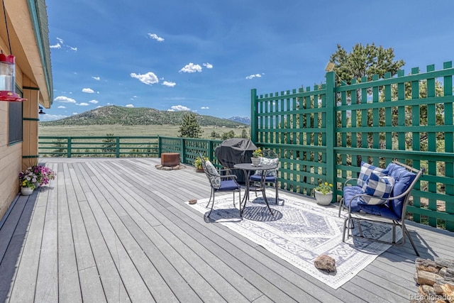 895 Acorn Rd, Cotopaxi, CO 81223 - wooden deck featuring a mountain view