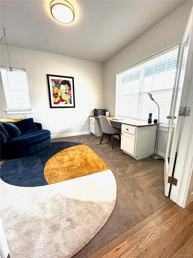 2831 Shadow Lake Rd, Lafayette, CO 80026 - carpeted office space featuring baseboards and built in desk