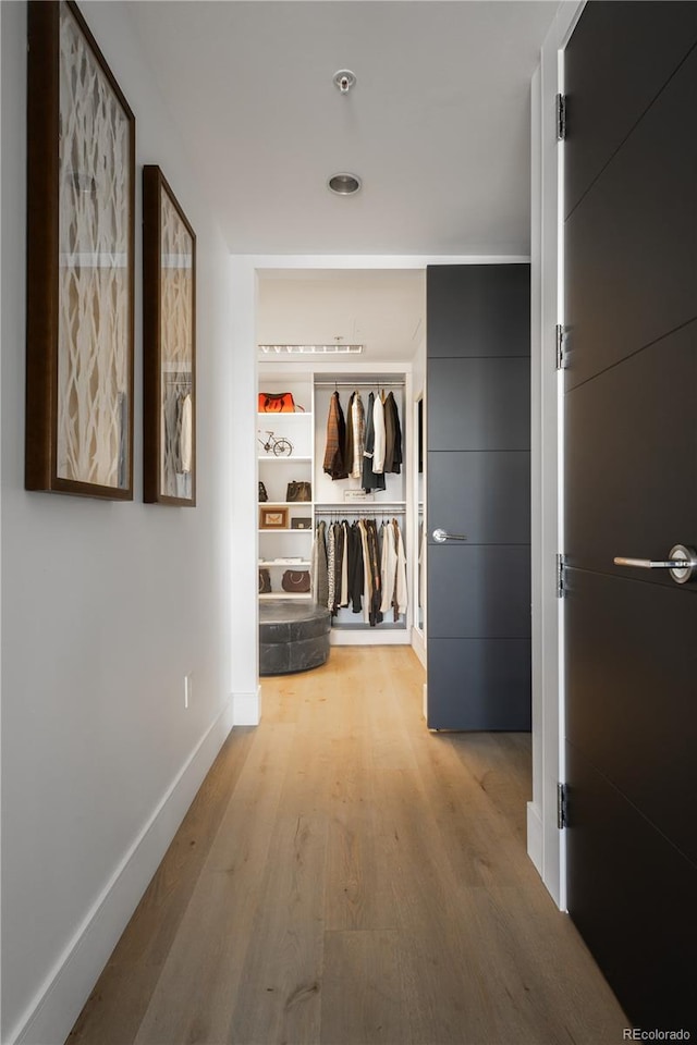 hall featuring light hardwood / wood-style floors