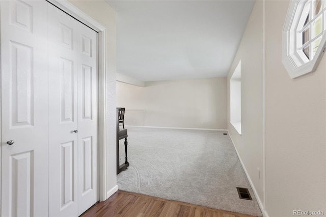 874 Mercury Cir, Lone Tree, CO 80124 - hall featuring carpet flooring and wood finished floors