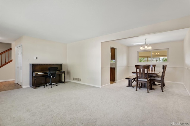 874 Mercury Cir, Lone Tree, CO 80124 - office area with carpet floors and a chandelier