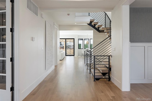 interior space featuring light wood-type flooring