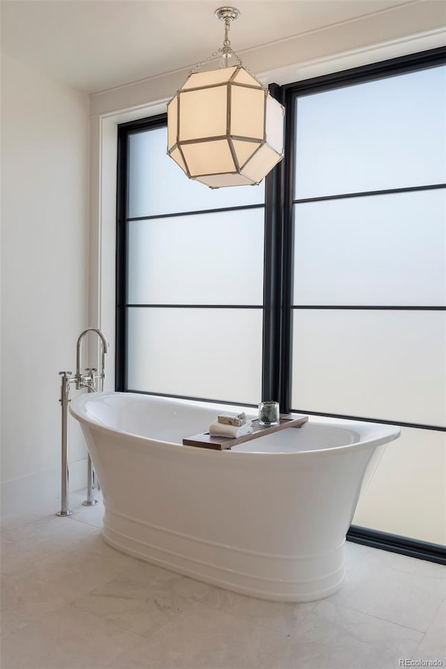 details featuring a freestanding tub