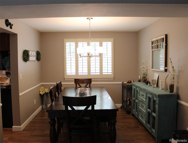 7394 S Field Ct, Littleton, CO 80128 - dining space with dark wood-style floors and a chandelier