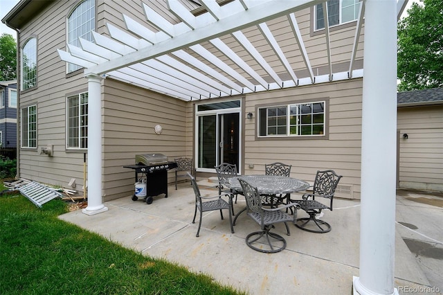 5774 S Genoa Ct, Aurora, CO 80015 - view of patio / terrace with a grill, a pergola, and outdoor dining area