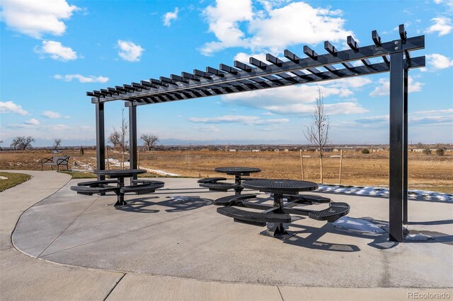 view of patio with a pergola