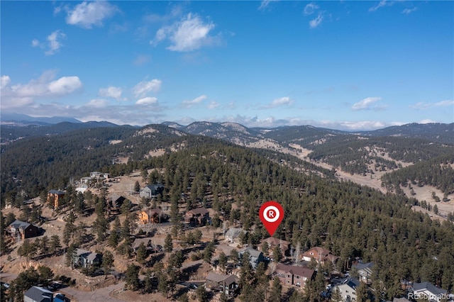 bird's eye view with a mountain view