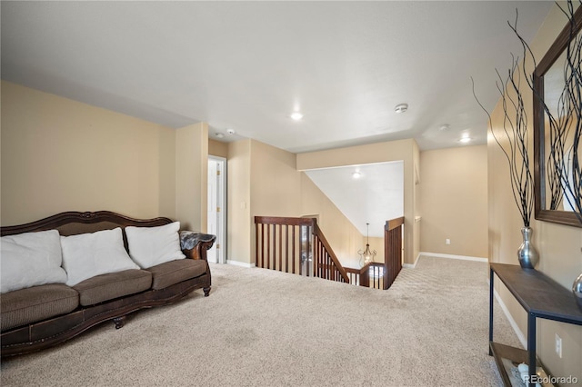 living room with carpet