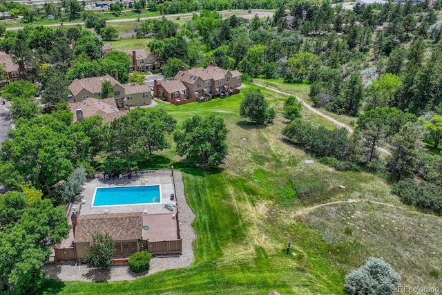 458 Rolling Hills Dr, Colorado Springs, CO 80919 - aerial overview of property's location with a pool area