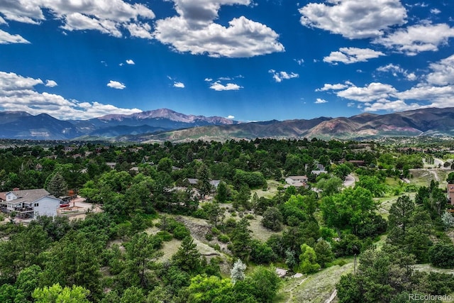 458 Rolling Hills Dr, Colorado Springs, CO 80919 - view of mountain background featuring a heavily wooded area