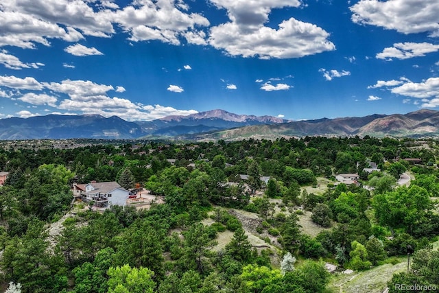 458 Rolling Hills Dr, Colorado Springs, CO 80919 - view of mountain backdrop with a forest