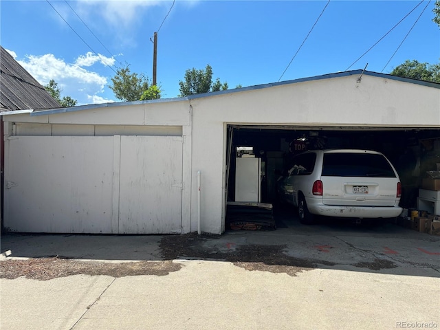 view of garage