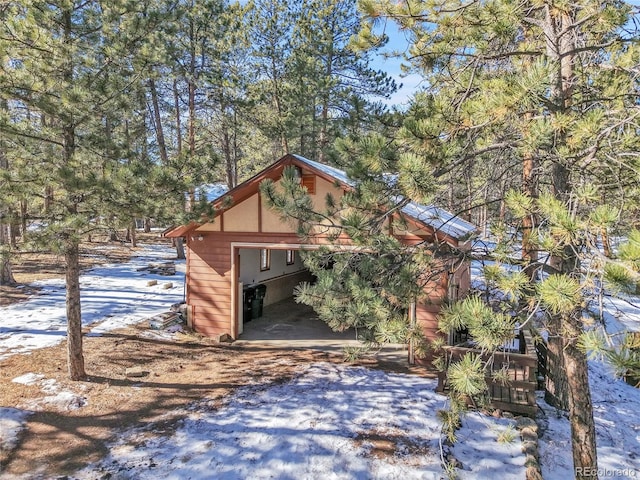 view of garage