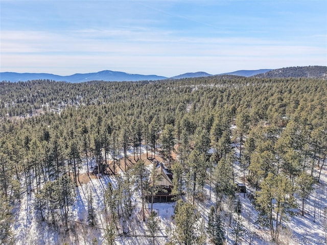 aerial view featuring a mountain view