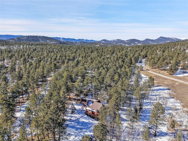 aerial view with a mountain view