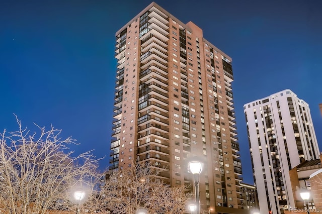 view of property at twilight