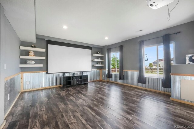 10525 Mt Sherman Way, Peyton, CO 80831 - home theater featuring wood finished floors and recessed lighting