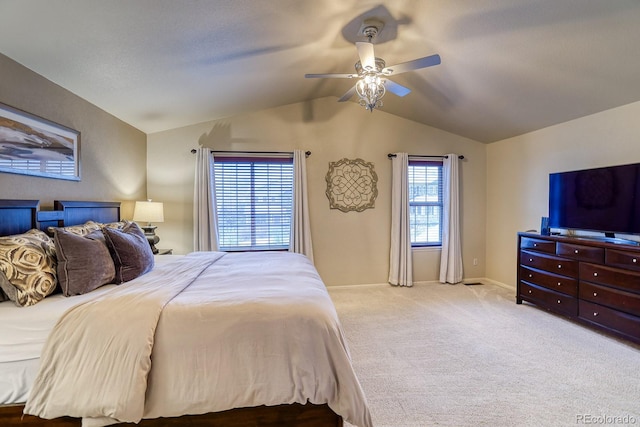 3779 Aspen Hollow Ct, Castle Rock, CO 80104 - carpeted bedroom featuring lofted ceiling, a ceiling fan, and baseboards