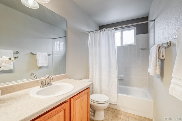 3779 Aspen Hollow Ct, Castle Rock, CO 80104 - full bathroom with toilet, vanity, tile patterned floors, and shower / tub combo