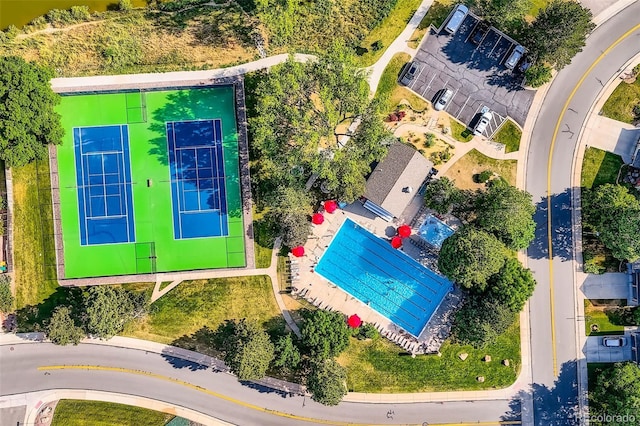 8156 Carr Cir, Arvada, CO 80005 - aerial view of a pool area