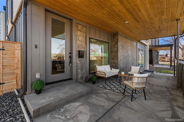 view of patio / terrace featuring an outdoor living space