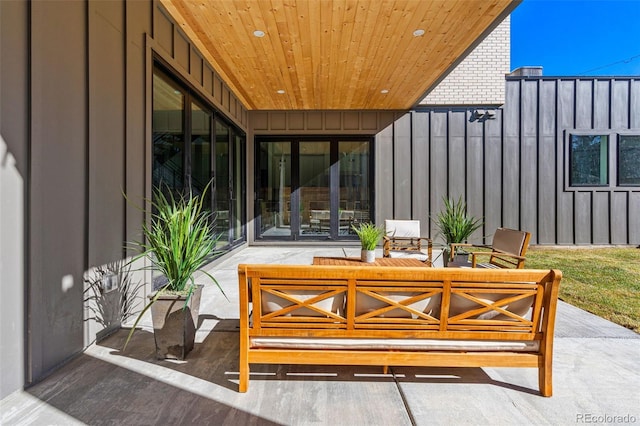 view of patio featuring an outdoor hangout area