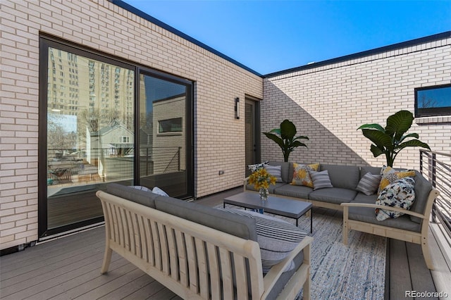 deck featuring outdoor lounge area