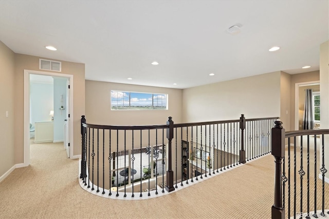 17452 W 83rd Pl, Arvada, CO 80007 - hallway featuring carpet, recessed lighting, an upstairs landing, and baseboards