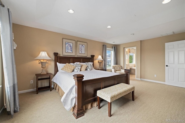 17452 W 83rd Pl, Arvada, CO 80007 - bedroom with light colored carpet, baseboards, and recessed lighting