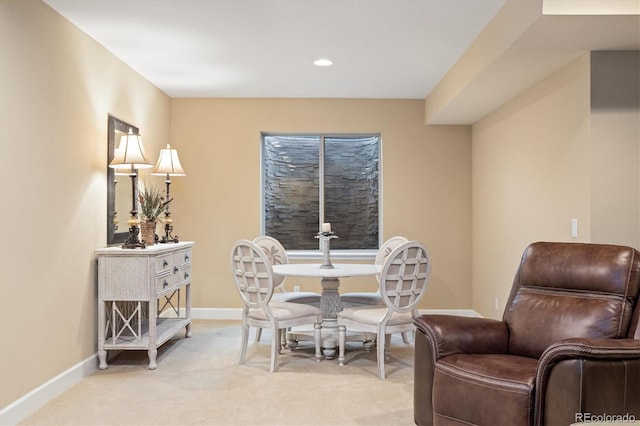 17452 W 83rd Pl, Arvada, CO 80007 - dining room featuring light colored carpet, baseboards, and recessed lighting