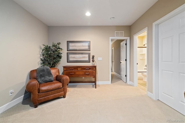 17452 W 83rd Pl, Arvada, CO 80007 - sitting room with light carpet, baseboards, and recessed lighting