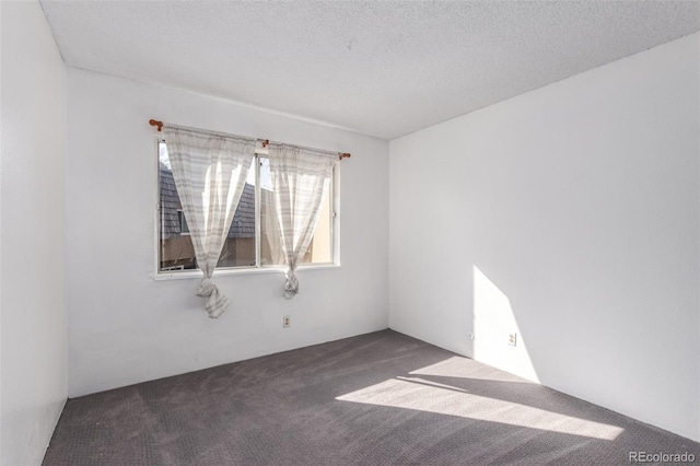 unfurnished room with carpet floors and a textured ceiling