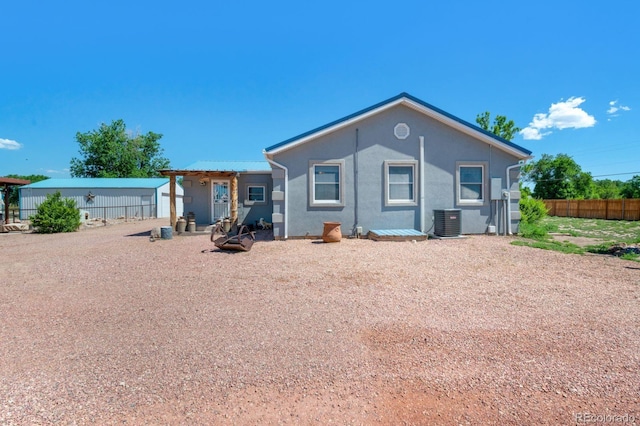 view of front of home with central AC