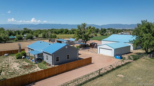 drone / aerial view with a mountain view