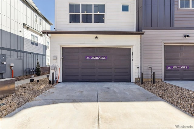 garage with driveway