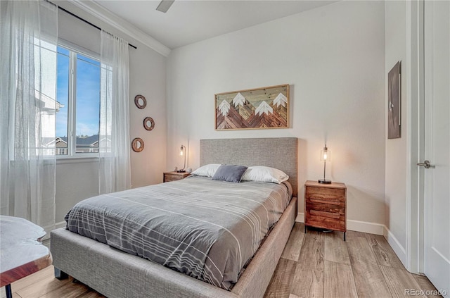 5251 Silver Hare Ct, Castle Rock, CO 80104 - bedroom with baseboards, ceiling fan, and wood finished floors