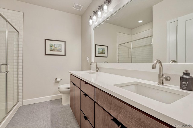5251 Silver Hare Ct, Castle Rock, CO 80104 - full bathroom with visible vents, a sink, and a stall shower