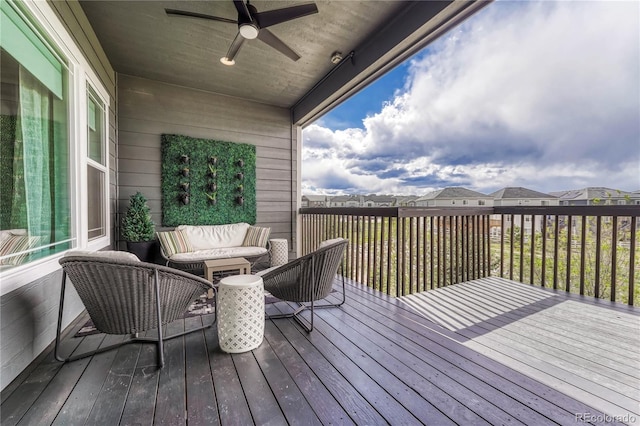 5251 Silver Hare Ct, Castle Rock, CO 80104 - deck featuring ceiling fan