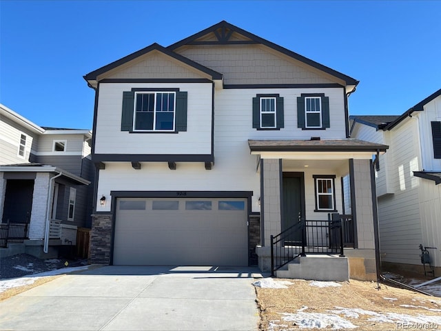 view of front of house featuring a garage