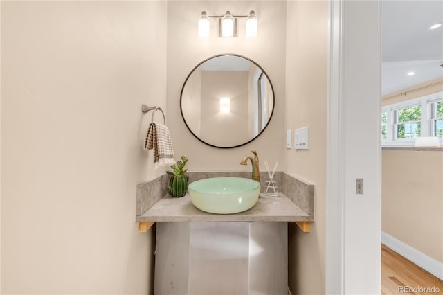 1824 Pearl St Unit B, Boulder, CO 80302 - bathroom featuring wood finished floors and recessed lighting