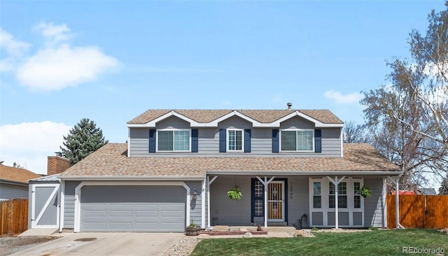 12945 E Colorado Ave, Aurora, CO 80012 - traditional-style house with fence, covered porch, driveway, and a garage
