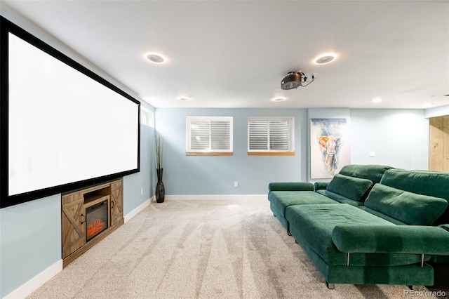 12945 E Colorado Ave, Aurora, CO 80012 - cinema featuring baseboards, recessed lighting, and light carpet
