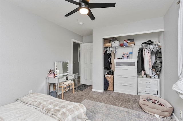 10042 Hudson St, Thornton, CO 80229 - carpeted bedroom featuring a closet, baseboards, and a ceiling fan