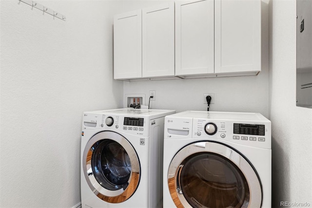 4190 W Alameda Ave, Denver, CO 80219 - washroom featuring cabinet space and independent washer and dryer