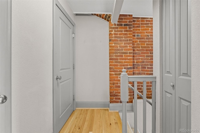 3211 Zuni St Unit 9, Denver, CO 80211 - hall featuring an upstairs landing and wood finished floors