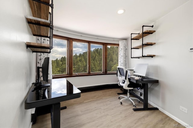 5607 Crawford Gulch Rd, Golden, CO 80403 - office featuring wood finished floors and recessed lighting