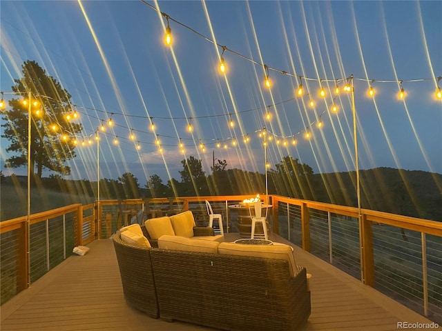 5607 Crawford Gulch Rd, Golden, CO 80403 - deck featuring an outdoor living space