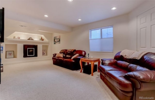 10057 Cedaridge Way, Highlands Ranch, CO 80129 - carpeted living room with recessed lighting