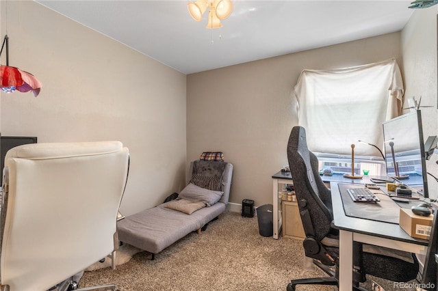 office area featuring carpet floors