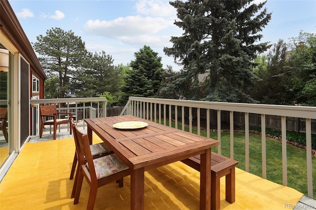 10572 E Orchard Pl, Englewood, CO 80111 - wooden terrace featuring outdoor dining space